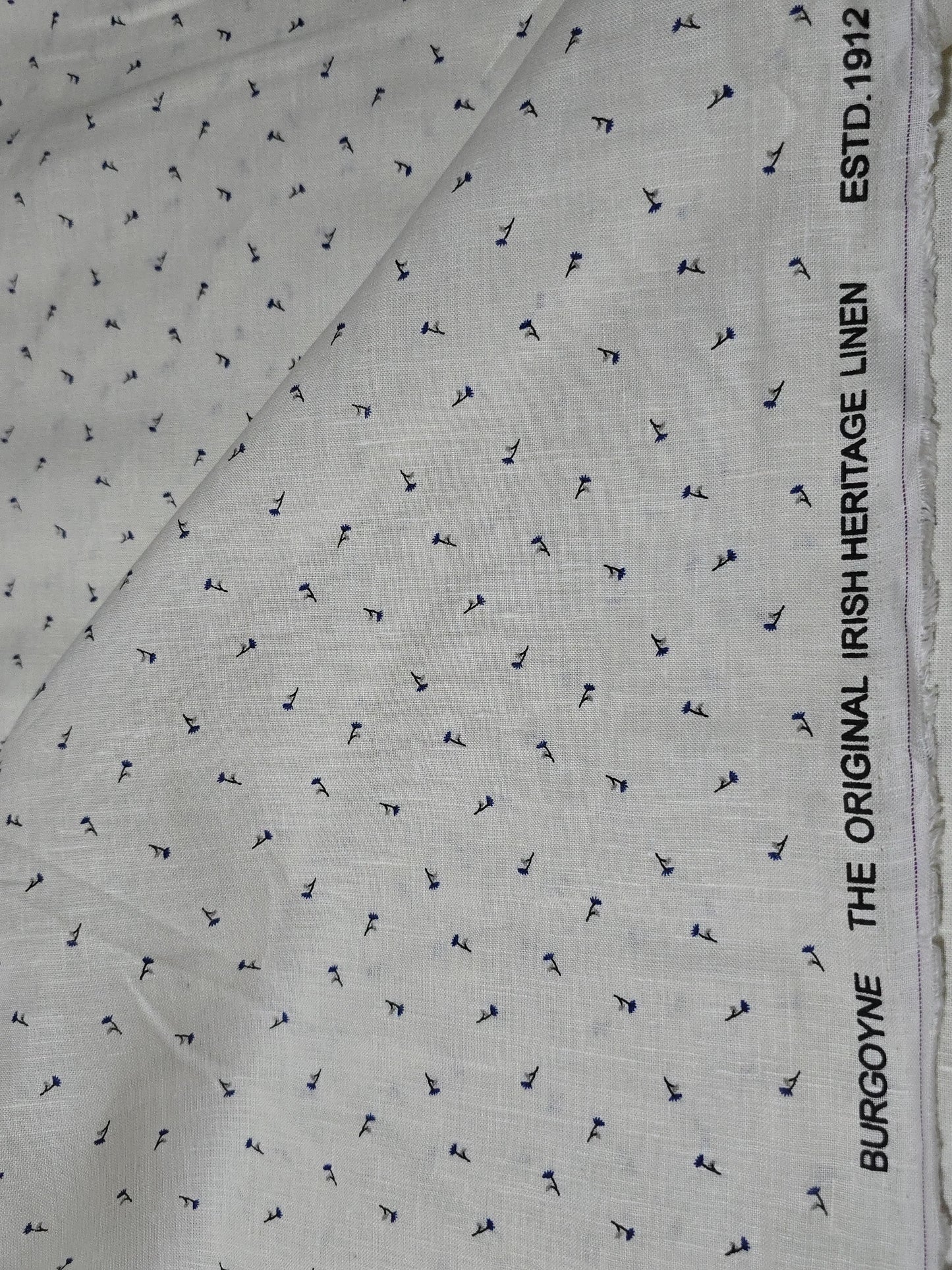 Burgoyne Men’s Pure Linen 60 LEA printed  Unstitched Shirting Fabric.