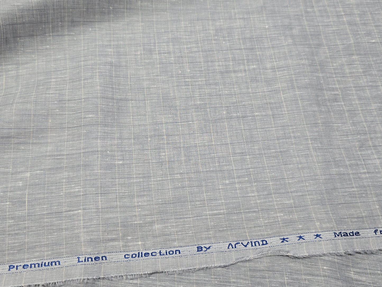 Arvind brand 100% linen 80 lea grey checks shirting fabric