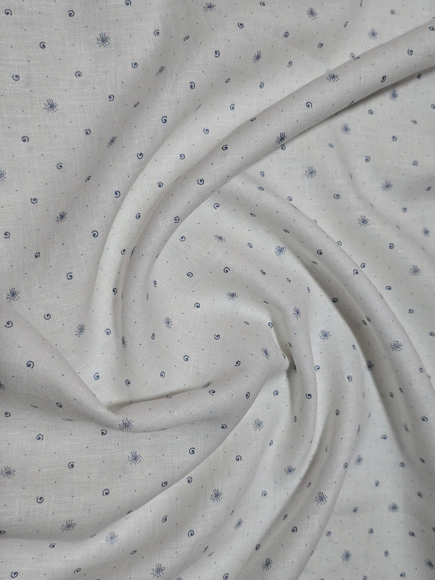 European Linen Men’s Pure Linen 60 LEA Printed  Unstitched Shirting Fabric.