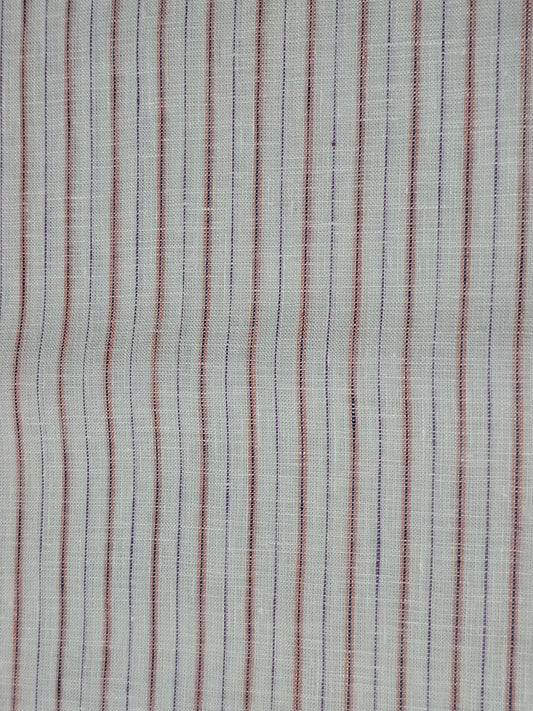 Arvind Men’s Pure Linen 60 LEA Stripes  Unstitched Shirting Fabric.