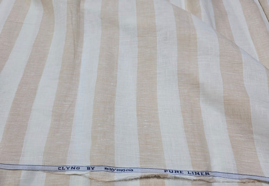 Raymond brand 100% linen 60 lea horizontal stripes shirting fabric