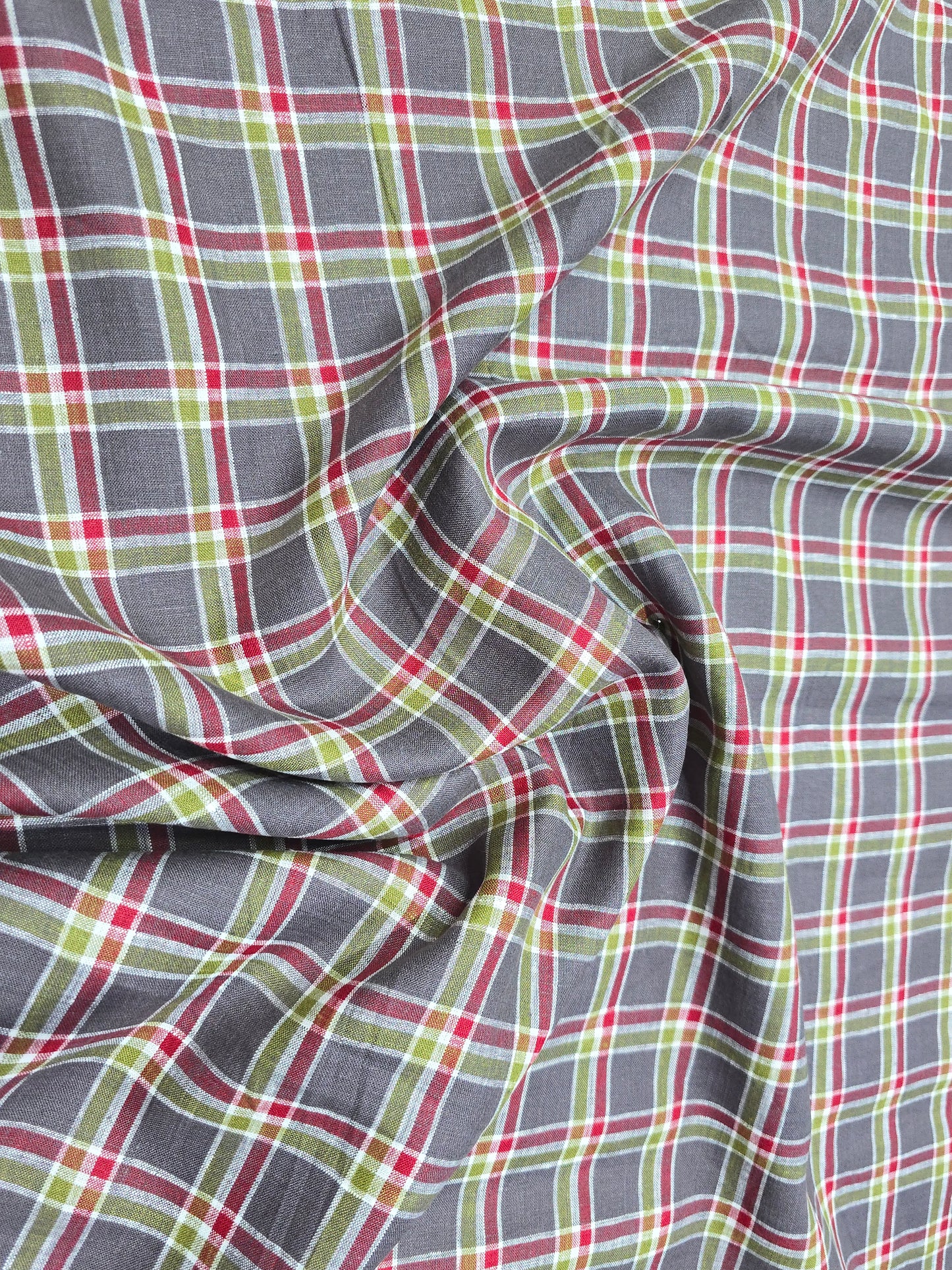 Burgoyne brand 100% Irish linen 60 lea broad checks shirting fabric