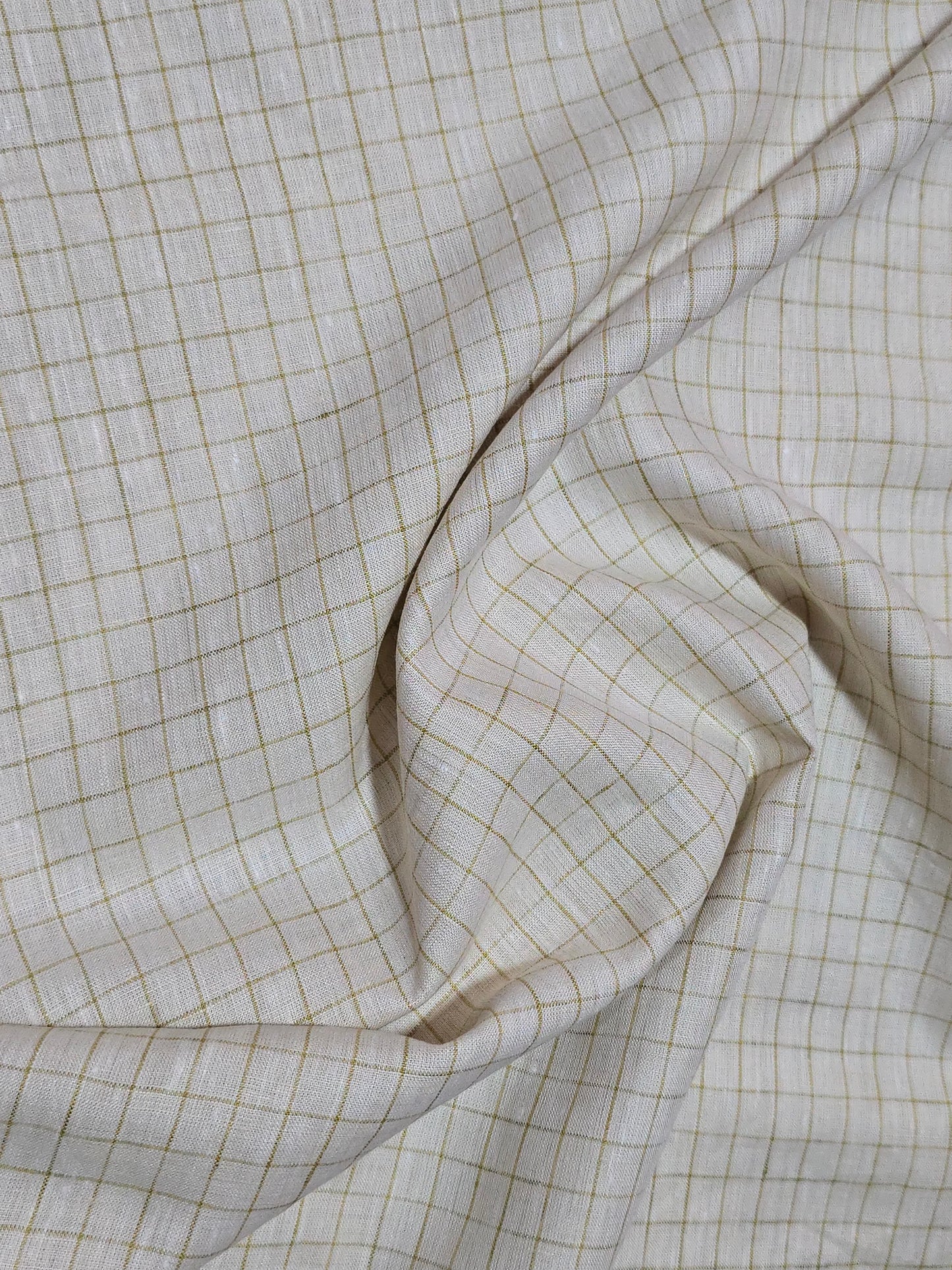 Arvind Men’s Pure Linen 60 LEA Checks  Unstitched Shirting Fabric.